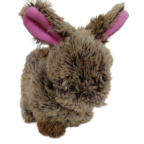 Hug & Luv Brown Plush Bunny Rabbit Stuffed Animal 11" Pink Ears Cute Fluffy Ador - Picture 2 of 9